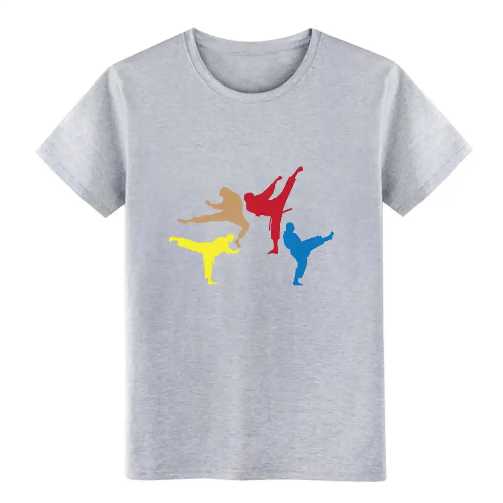 gift for taekwondo and karate kids t shirt men knitted cotton