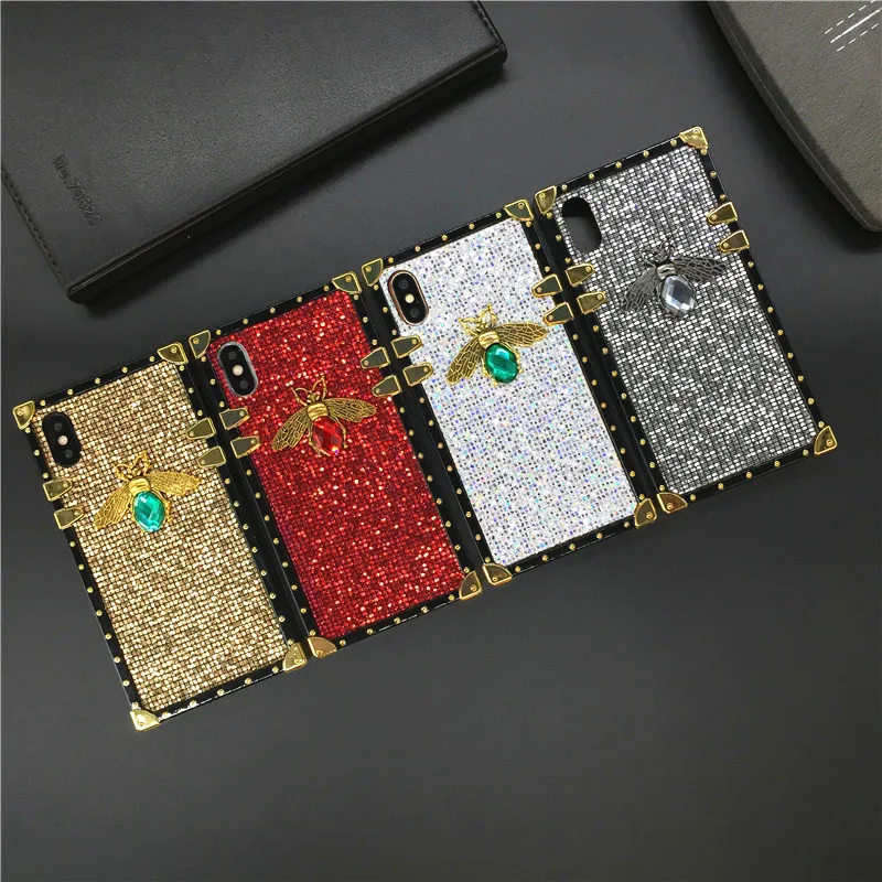 Luxury Brand Bee Square Case for iPhone XS Max XR Fashion Sequins Shinning Cover Phone Cases for iphone X 7 8 Plus 6 6S Plus
Luxury Brand Bee Square Case for iPhone XS Max XR Fashion Sequins Shinning Cover Phone Cases for iphone X 7 8 Plus 6 6S Plus