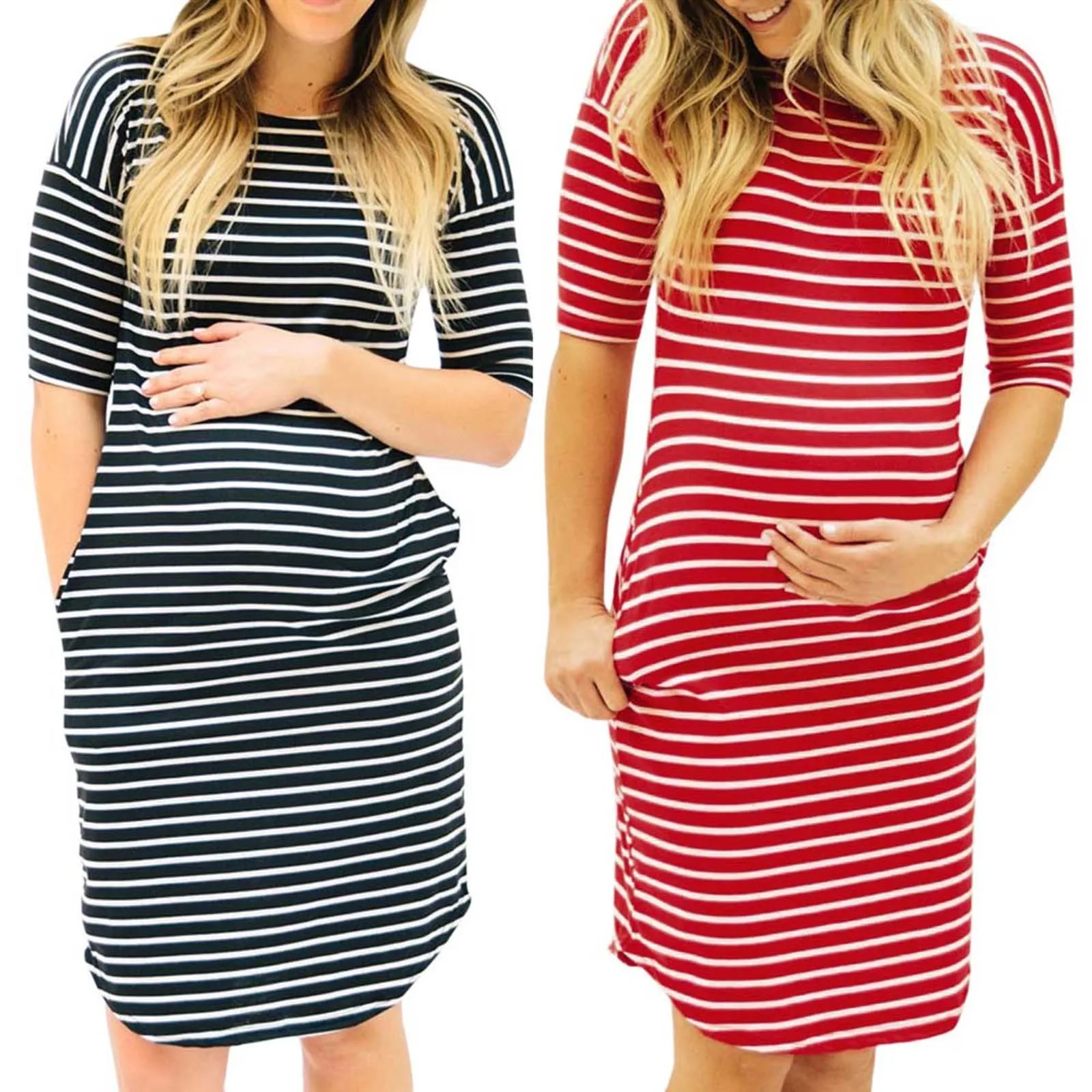 Fashion Casual Pregnancy Dress Women O-neck Pregnant Nursing Maternity Short Sleeve Stripe Summer Dresses Zwangerschaps Kleding#
Fashion Casual Pregnancy Dress Women O-neck Pregnant Nursing Maternity Short Sleeve Stripe Summer Dresses Zwangerschaps Kleding#