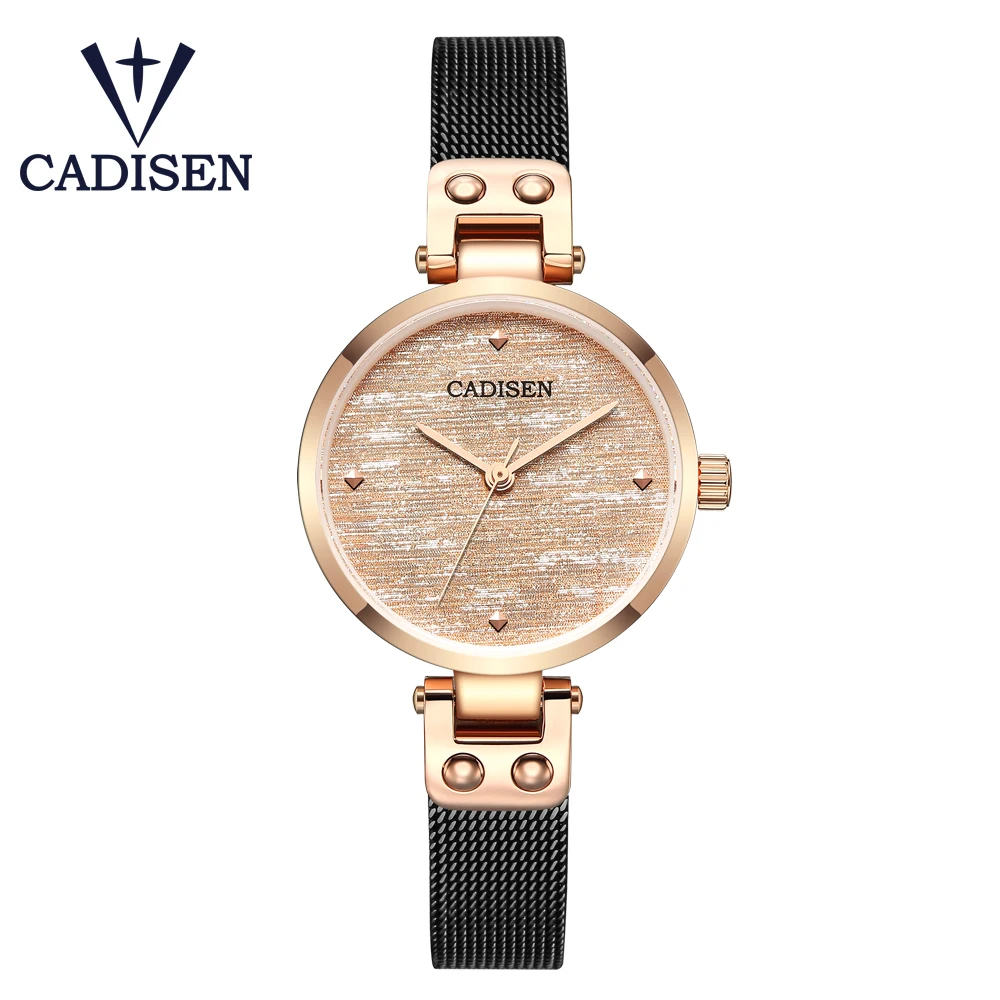 

CADISEN Women Quartz Watch All Stainless steel Creative Ladies WristWatch Fashion Luxury Brand Giving Bracelets relogio feminino