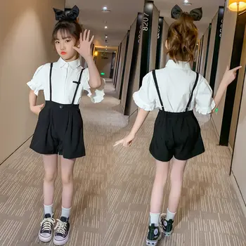 Girls Summer Children Clothes Outfits White Shirt + Shorts with Straps For Kids Fashion Clothing Two-Piece Set 7 8 10 12 13 Year
Girls Summer Children Clothes Outfits White Shirt + Shorts with Straps For Kids Fashion Clothing Two-Piece Set 7 8 10 12 13 Year