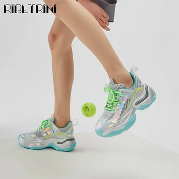 RIBETRINI New Ladies Brand mixed-color Shoes Fashion Metallic Genuine Leather Women Sneakers Comfy Casual Sneakers 
RIBETRINI New Ladies Brand mixed-color Shoes Fashion Metallic Genuine Leather Women Sneakers Comfy Casual Sneakers