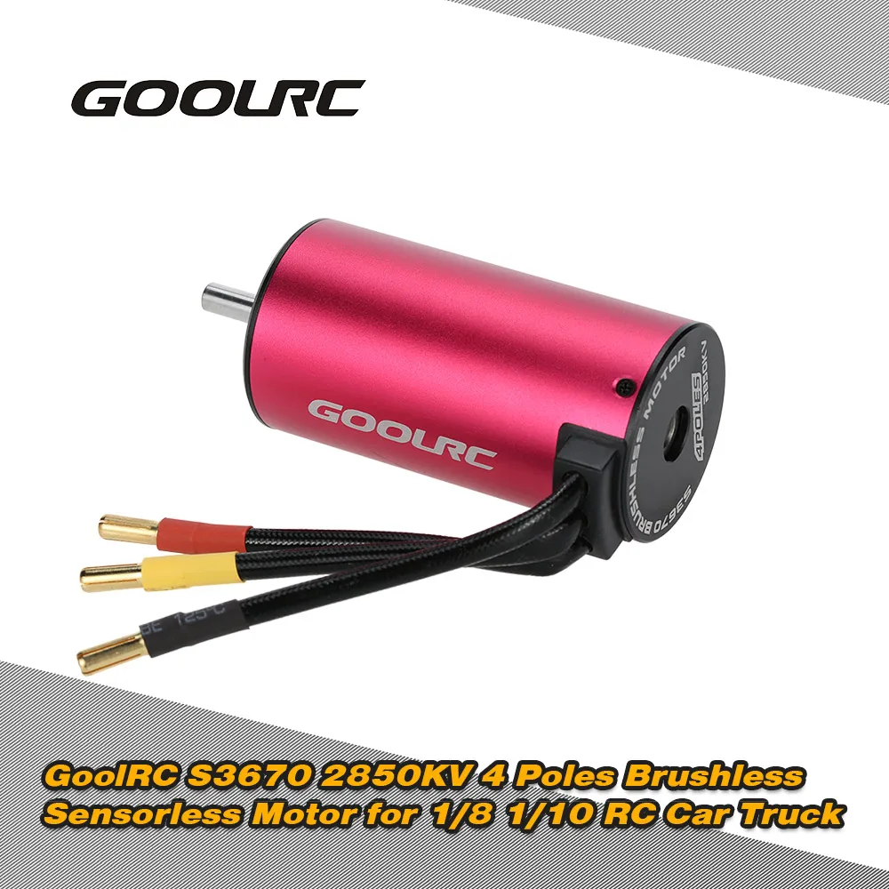 Original GoolRC S3670 2850KV 4 Poles Brushless Sensorless Motor for 1/8 1/10 RC Car Truck
Original GoolRC S3670 2850KV 4 Poles Brushless Sensorless Motor for 1/8 1/10 RC Car Truck