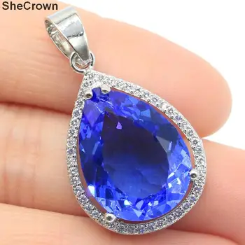 32x19mm Big Drop Shape 20x15mm Created Violet Tanzanite White CZ Woman's Engagement Silver Pendant
32x19mm Big Drop Shape 20x15mm Created Violet Tanzanite White CZ Woman's Engagement Silver Pendant