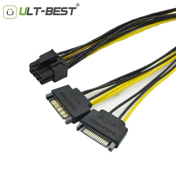 ULT-Best Dual SATA 15pin Male to PCI-E 8 Pin (6+2) Male Graphic Video Card Power Supply Cable 20CM for Bitcoin Miner Mining
ULT-Best Dual SATA 15pin Male to PCI-E 8 Pin (6+2) Male Graphic Video Card Power Supply Cable 20CM for Bitcoin Miner Mining
