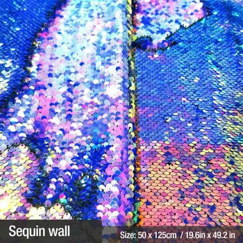 50x125cm Colorful Shiny Double Face Reversible Sequins Fabric DIY Shoes Sewing Cloth Decoration sequin wall sticker Wall Cloth
50x125cm Colorful Shiny Double Face Reversible Sequins Fabric DIY Shoes Sewing Cloth Decoration sequin wall sticker Wall Cloth