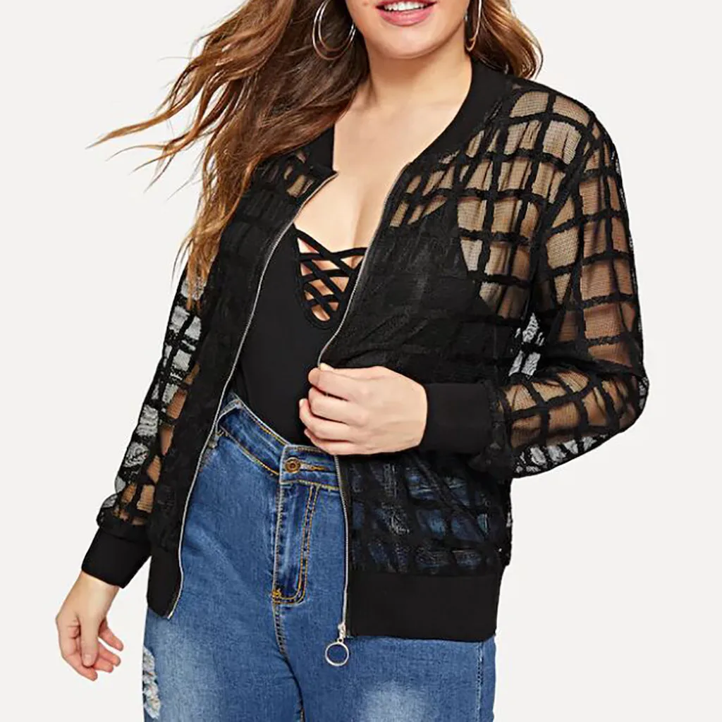 Womens Black Plaid Mesh Basic Jackets Solid Plus Size Loose Shawl Cardigan Top Cover Up Long Sleeve Blouse Female Outwear #38
Womens Black Plaid Mesh Basic Jackets Solid Plus Size Loose Shawl Cardigan Top Cover Up Long Sleeve Blouse Female Outwear #38
