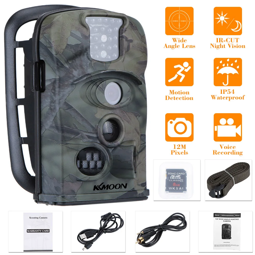 KKmoon 12MP 720P 120 Wide Angle HD 850nm IR IP54 2.4inch LED Screen Game Camera Security Scouting Hunting Trail Camera 8GB Card
KKmoon 12MP 720P 120 Wide Angle HD 850nm IR IP54 2.4inch LED Screen Game Camera Security Scouting Hunting Trail Camera 8GB Card
