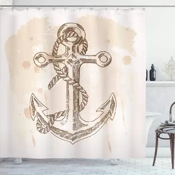 Anchor Shower Curtain, Illustration of Anchor and Rope on Stained Background Navy Summer Holiday Print, Cloth Fabric Bathroom
Anchor Shower Curtain, Illustration of Anchor and Rope on Stained Background Navy Summer Holiday Print, Cloth Fabric Bathroom