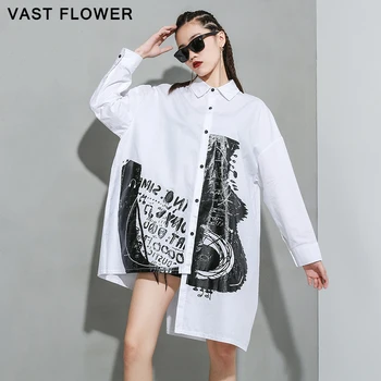 Women pattern print blouse plus size irregular long sleeve loose casual shirt tops clothes fashion streetwear spring 2020 
Women pattern print blouse plus size irregular long sleeve loose casual shirt tops clothes fashion streetwear spring 2020