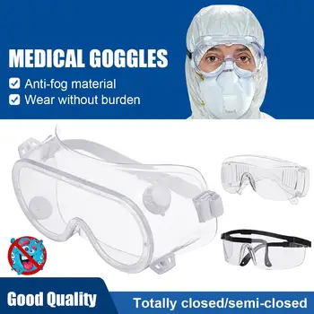 

Medical Safety Goggles Protective Eye Fully Enclosed Lens Goggles Wide Vision Disposable Vent Mask Anti-Fog Splash Goggles