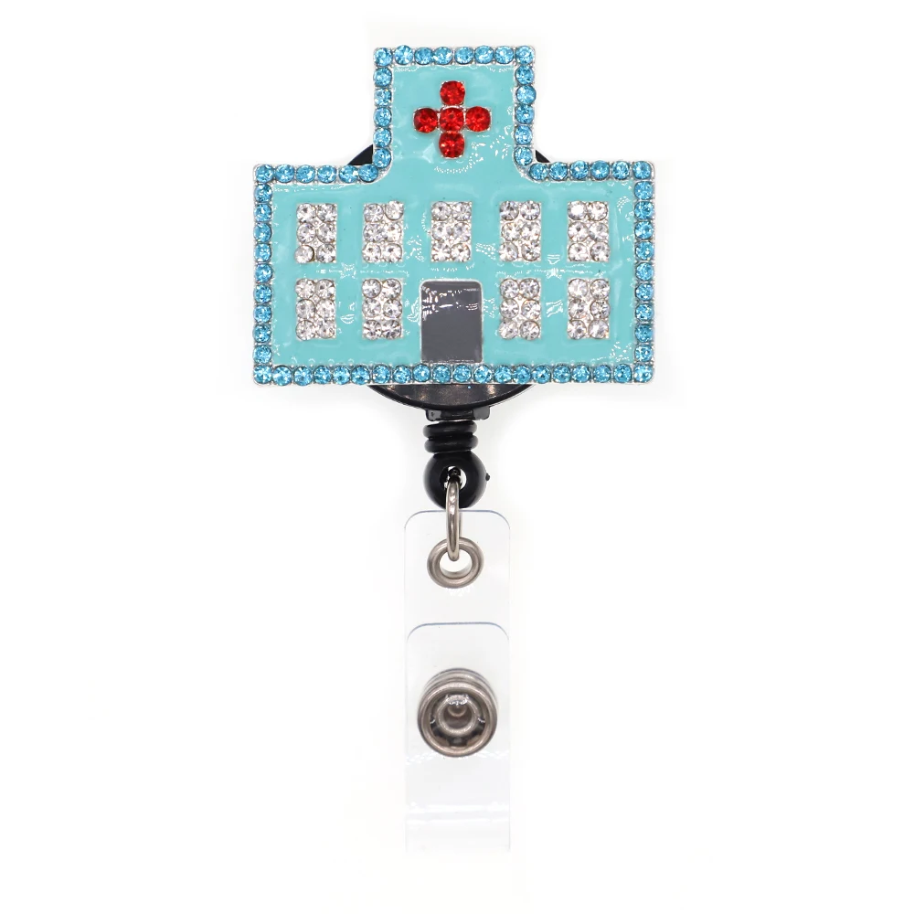 

Wholesale Rhinestone Enamel Hospital Doctor/Nurse Retractable ID Badge Holder Reel for Nurse Accessories