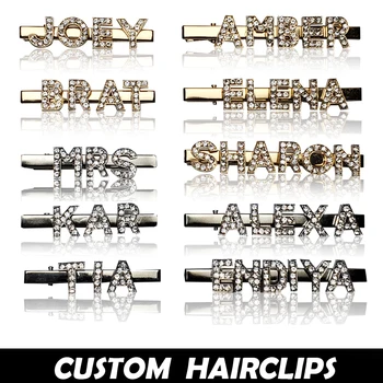 CUSTOM Name Jewelry&Gift Word Hairclips Letters Hairpins Gold Silve Hair Clips Crystal Hair Bobby Pins Accessories
CUSTOM Name Jewelry&Gift Word Hairclips Letters Hairpins Gold Silve Hair Clips Crystal Hair Bobby Pins Accessories