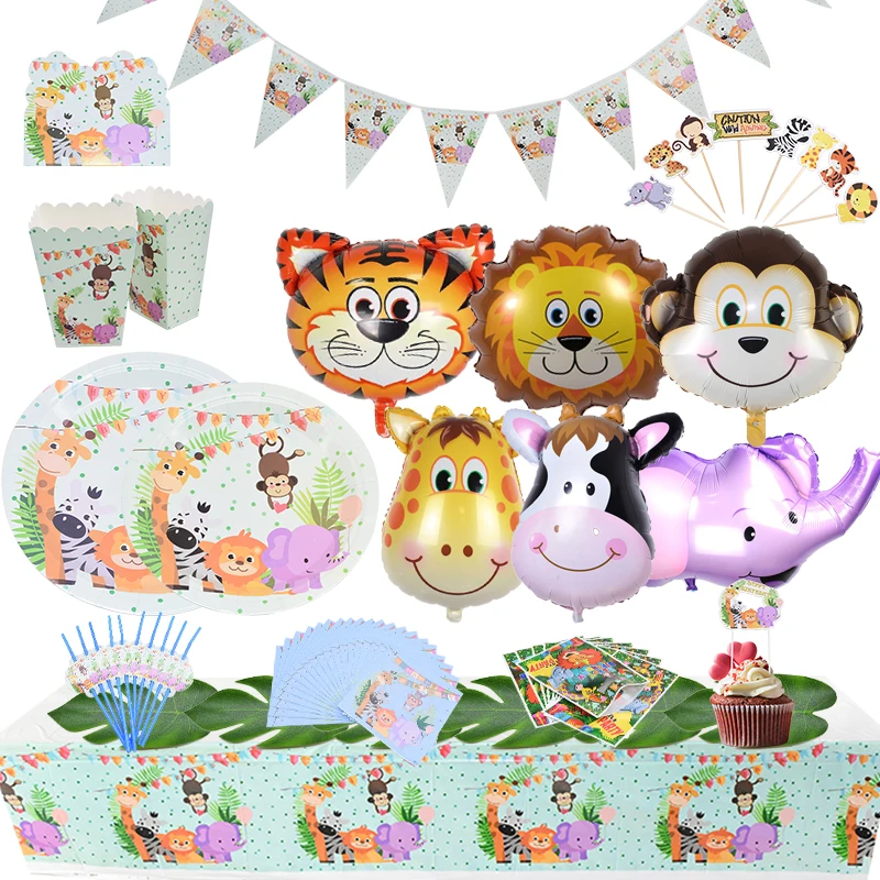 jungle animal birthday party set disposable tableware set plate tablecloth straws napkin balloons zoo theme party decor supplies
jungle animal birthday party set disposable tableware set plate tablecloth straws napkin balloons zoo theme party decor supplies