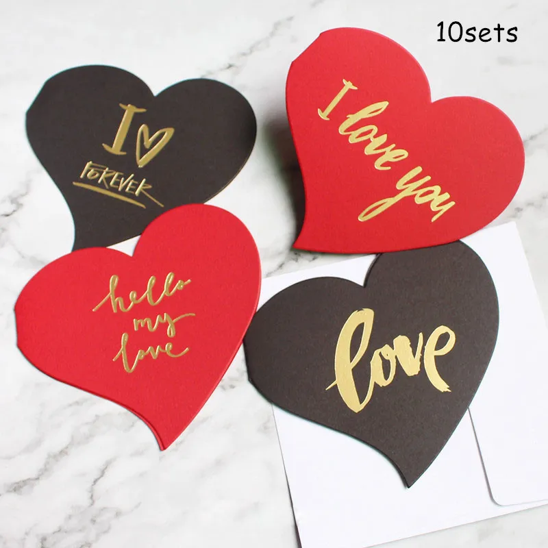10sets Creative Heart-shaped Greeting Card Birthday Greeting Card Thank You Card Christmas Card
10sets Creative Heart-shaped Greeting Card Birthday Greeting Card Thank You Card Christmas Card