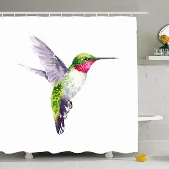Shower Curtain Set with Hooks 66x72 Watercolor Bird On Hummingbird Beautiful Flying Emerald Hand Drawn Animals Wildlife White
Shower Curtain Set with Hooks 66x72 Watercolor Bird On Hummingbird Beautiful Flying Emerald Hand Drawn Animals Wildlife White