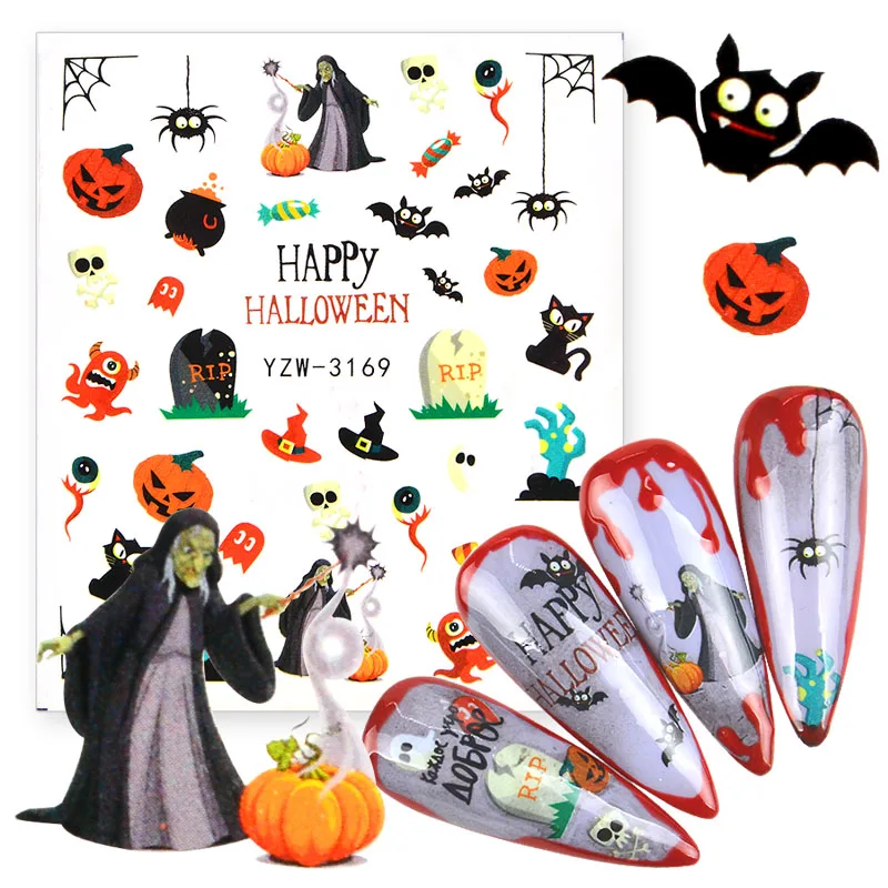 1 PC Halloween Nail Art Water Sticker Set Anime Skull Bone Decals Gel Polish Slider Accessories Nail Decorations
1 PC Halloween Nail Art Water Sticker Set Anime Skull Bone Decals Gel Polish Slider Accessories Nail Decorations