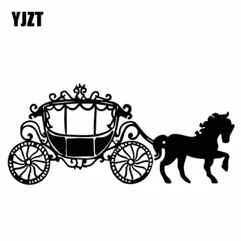 

YJZT 18.2CM*8.1CM Nice Delicate Princess Carriage Dreamy Vinly Decal Beautiful Decor Car Sticker Cute Black/Silver C27-1006