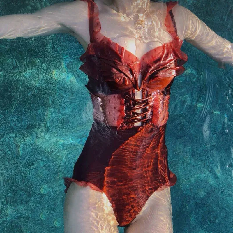 2020 New Summer Swimsuit Women's Korean Version Show Thin Wave Point Tight Sexy V-neck Bodysuit Lace Hot Spring Bikini Swimsuit
2020 New Summer Swimsuit Women's Korean Version Show Thin Wave Point Tight Sexy V-neck Bodysuit Lace Hot Spring Bikini Swimsuit