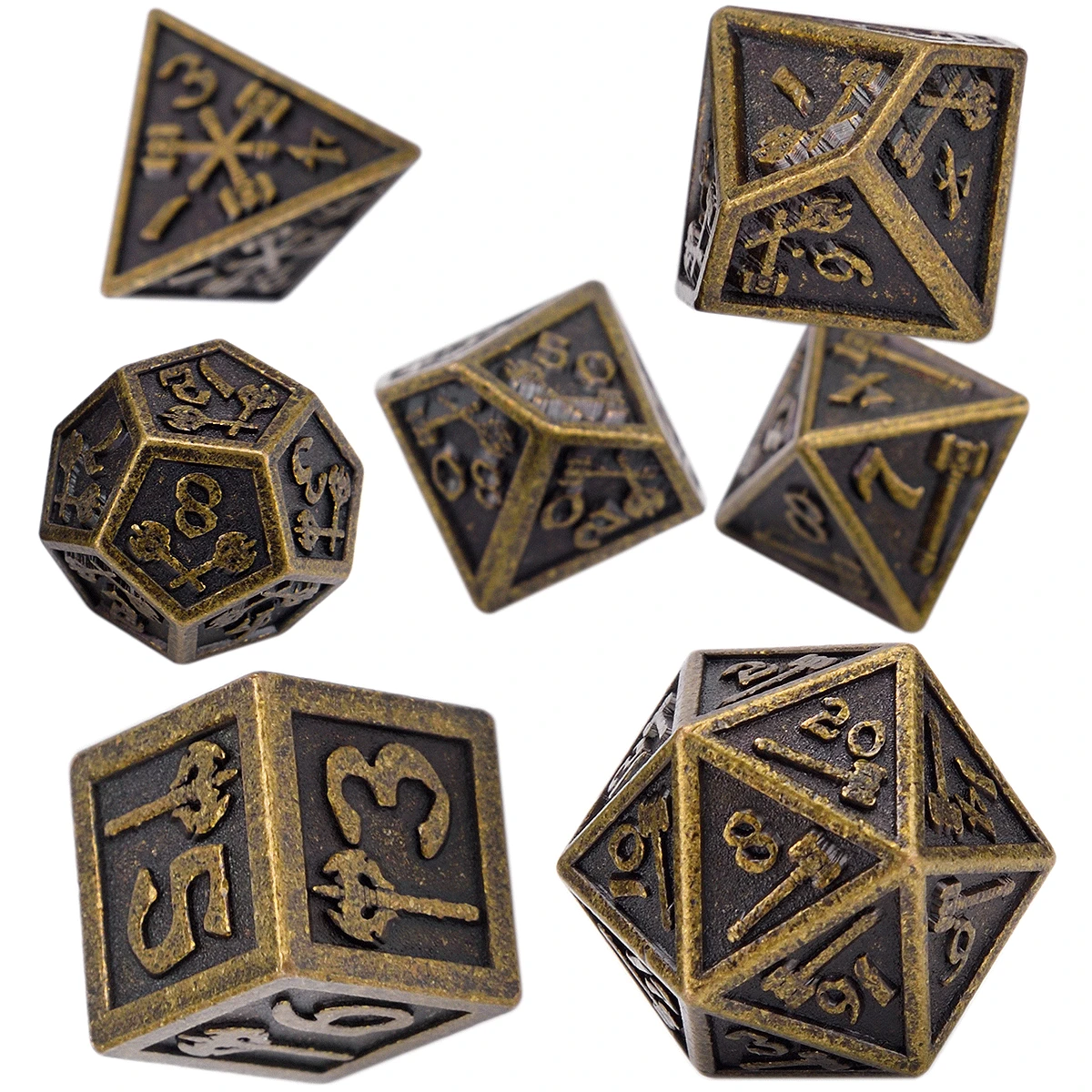 Multiple Molds Solid Metal Polyhedral 7-Die Dice Set for TRPG DND D4 D6 D8 D10 D% D12 D20
Multiple Molds Solid Metal Polyhedral 7-Die Dice Set for TRPG DND D4 D6 D8 D10 D% D12 D20