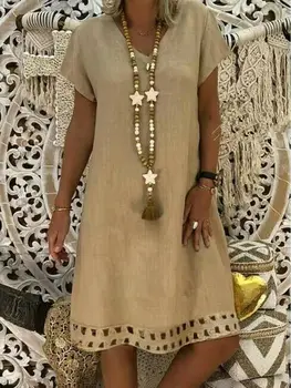 Women Fashion New Ladies Boho Cotton Summer Short Sleeve Long Casual Party Dress Plus Size S-3XL 
Women Fashion New Ladies Boho Cotton Summer Short Sleeve Long Casual Party Dress Plus Size S-3XL