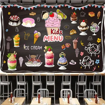 Cartoon Dessert Mural Wallpaper for Kids Bakery Cake Shop Industrial Decor Blackboard Background Children Menu Wall Paper 3D
Cartoon Dessert Mural Wallpaper for Kids Bakery Cake Shop Industrial Decor Blackboard Background Children Menu Wall Paper 3D