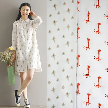 half meter cute cartoon rabbit giraffe print washed soft pure cotton fabric for dress shirt children garment T887
half meter cute cartoon rabbit giraffe print washed soft pure cotton fabric for dress shirt children garment T887