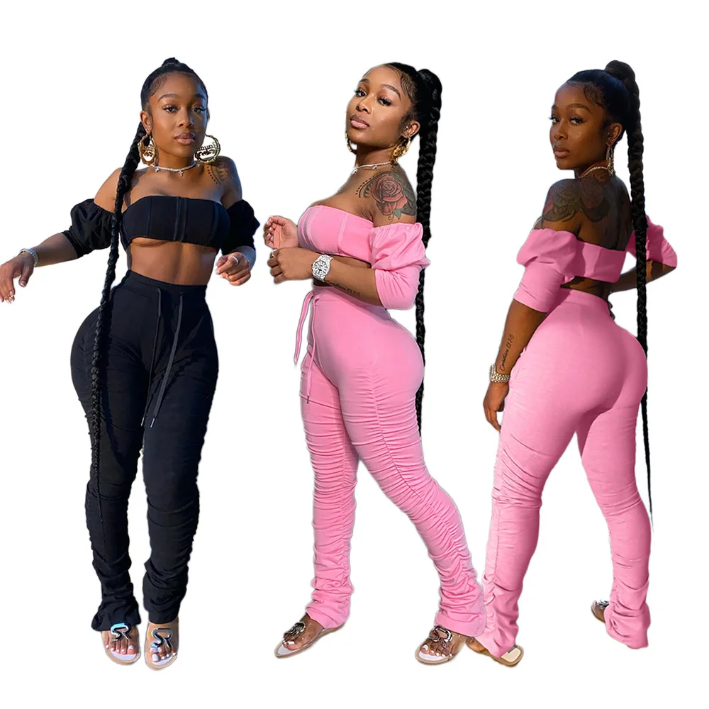 Summer 2 Two Piece Set Women Sexy Club Pink Outfits Bodycon Crop Top and Stacked Pants Leggings Women Matching Sets S256
Summer 2 Two Piece Set Women Sexy Club Pink Outfits Bodycon Crop Top and Stacked Pants Leggings Women Matching Sets S256