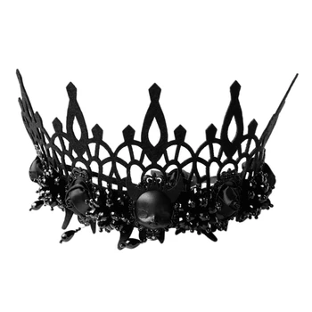 Black Headband Halloween Party Props Death Demon Witch Head Crown with Beaded Tassel Headdress 
Black Headband Halloween Party Props Death Demon Witch Head Crown with Beaded Tassel Headdress