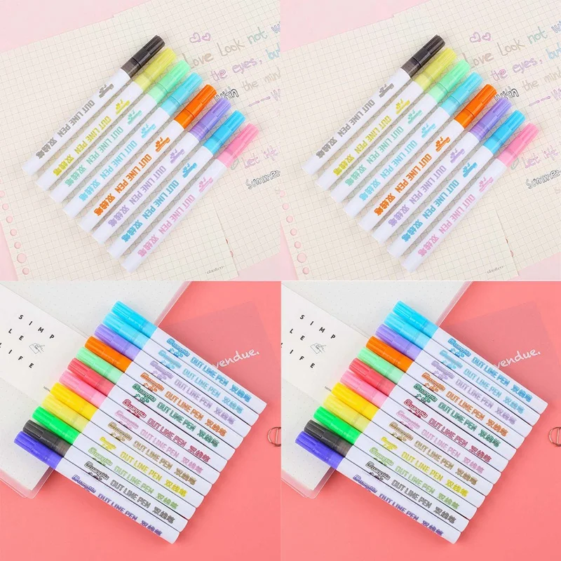 8 colors 12 colors Double Line Outline Pen Set Student Art Color Drawing Pen Note Marker Pen Record Pen Office School Supplies
8 colors 12 colors Double Line Outline Pen Set Student Art Color Drawing Pen Note Marker Pen Record Pen Office School Supplies