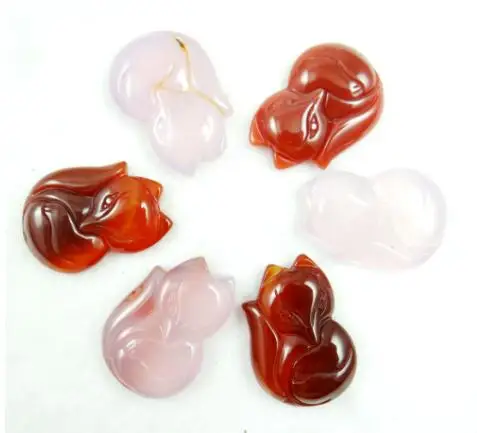 6 шт., подвеска из бирюзы, халцедона, агата, лисы 
6 шт., подвеска из бирюзы, халцедона, агата, лисы