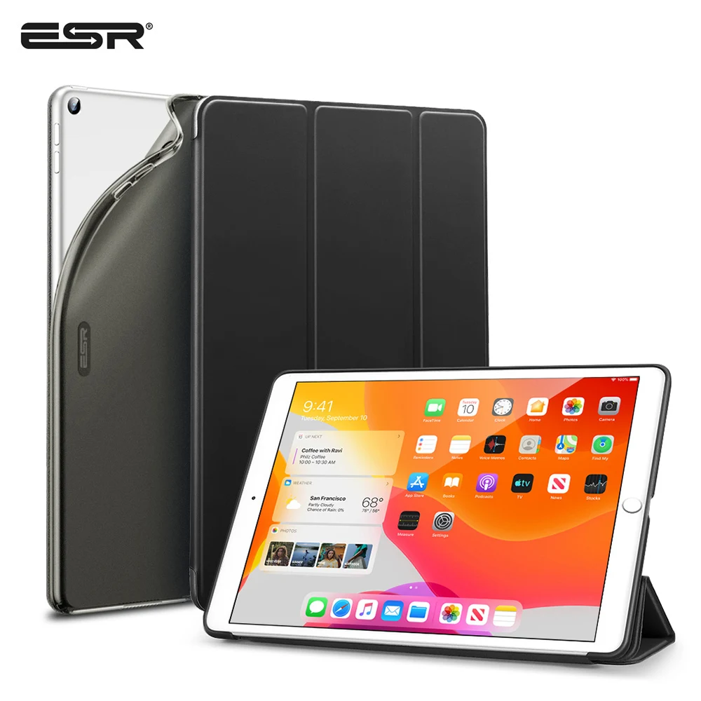 Фото ESR Rebound Slim Smart Case for iPad 7th Gen 2019 Cover Flexible TPU Rubberized Coating Back 7 10.2" Folio | Компьютеры и офис