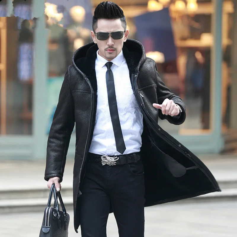 Sheep Shearing Winter Men Real Fur Coat Sheepskin Mens Leather Jacket Jaqueta De Couro P1262-1 YY942 
Sheep Shearing Winter Men Real Fur Coat Sheepskin Mens Leather Jacket Jaqueta De Couro P1262-1 YY942