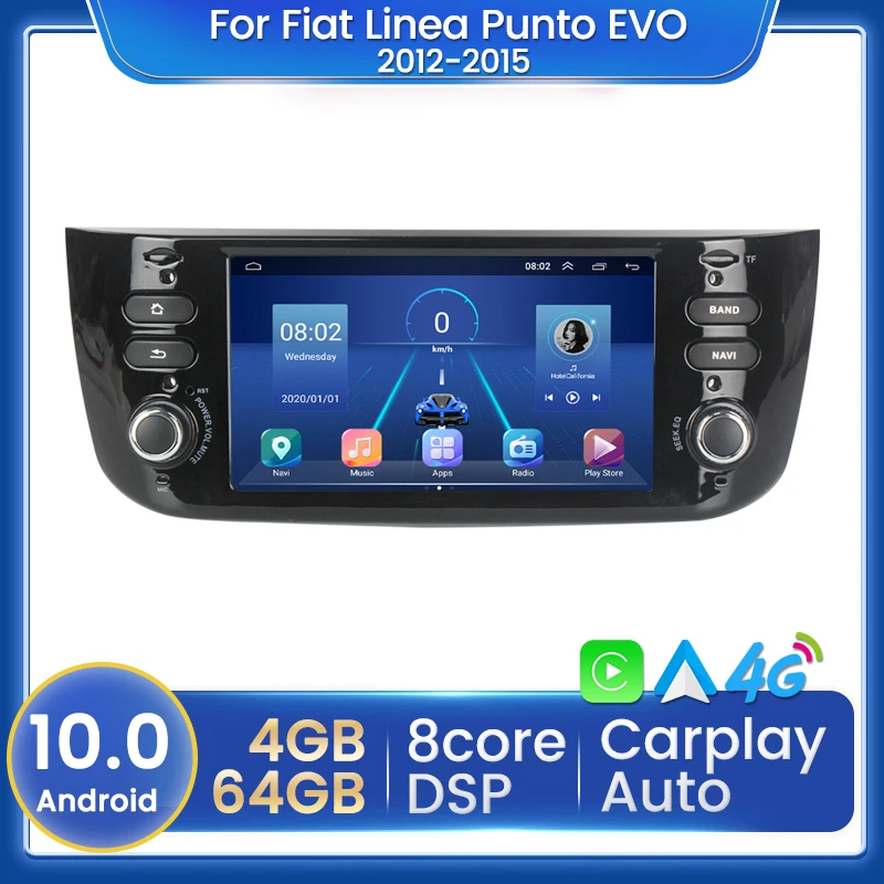 Автомобильный мультимедийный плеер 2 Din Android 10 DSP 4 Гб + 64 ГБ GPS-навигация стерео
