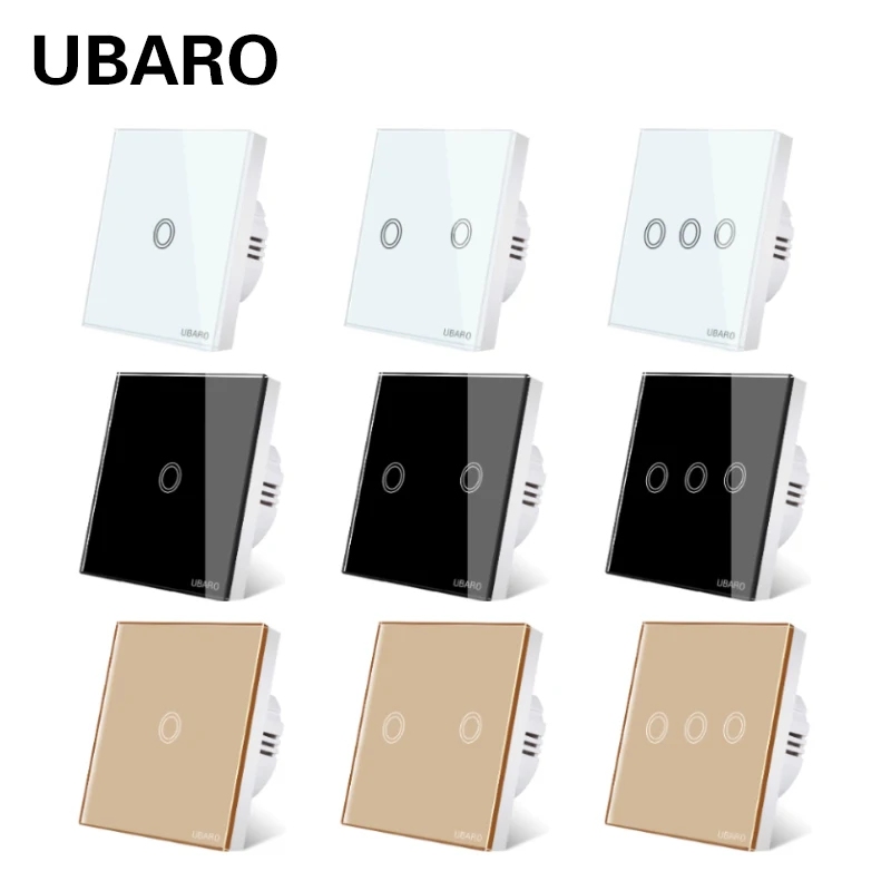 UBARO EU/UK 86 Type Crystal Glass Panel Light Wall Power Electrical Interruptor Pared Touch on off Switch 1/2/3Gang AC100-240V
UBARO EU/UK 86 Type Crystal Glass Panel Light Wall Power Electrical Interruptor Pared Touch on off Switch 1/2/3Gang AC100-240V