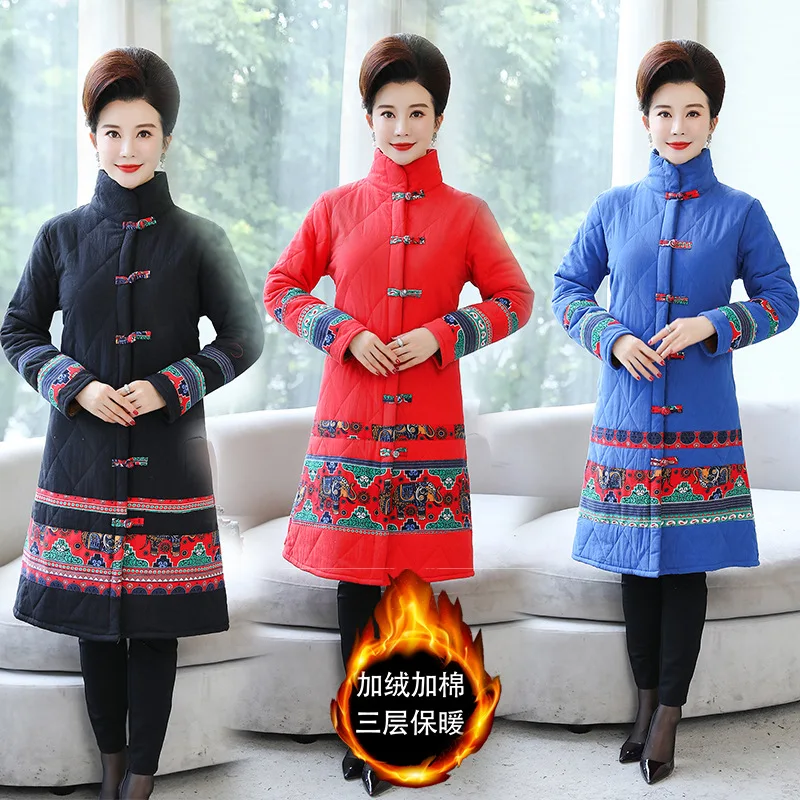 2019 Autumn And Winter New Style Ethnic-Style Large Size Dress Cotton Linen Printing plus Velvet Padded Medium-length Cotton Ove
2019 Autumn And Winter New Style Ethnic-Style Large Size Dress Cotton Linen Printing plus Velvet Padded Medium-length Cotton Ove