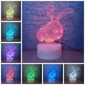 Free Shipping New Flashing 3D Animal Rabbit LED Illusion Lamp 7 Color Changing Night Light Baby Sleeping Table Desk Mood Lampara 
Free Shipping New Flashing 3D Animal Rabbit LED Illusion Lamp 7 Color Changing Night Light Baby Sleeping Table Desk Mood Lampara