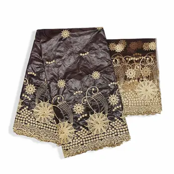New african brown fabric Bazin riche getzner fabric africain tissu cotton embroidered with tulle lace set Nigerian lace fabric
New african brown fabric Bazin riche getzner fabric africain tissu cotton embroidered with tulle lace set Nigerian lace fabric