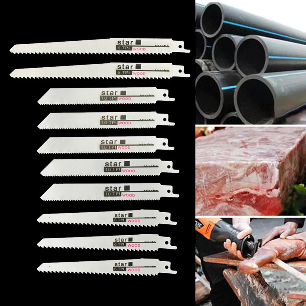 10pcs Reciprocating Saw Blades Saber Saw Handsaw Multi Saw Blade For Cutting Wood Metal PVC Tube Power Tools Accessories
10pcs Reciprocating Saw Blades Saber Saw Handsaw Multi Saw Blade For Cutting Wood Metal PVC Tube Power Tools Accessories