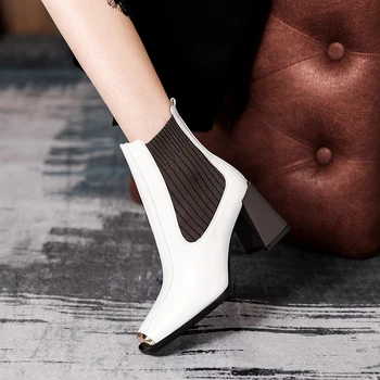 Comfortable Genuine Leather Women Block Heel Ankle Boots Classic Design Shoes For Women Working Office Shoes Woman Heels
Comfortable Genuine Leather Women Block Heel Ankle Boots Classic Design Shoes For Women Working Office Shoes Woman Heels