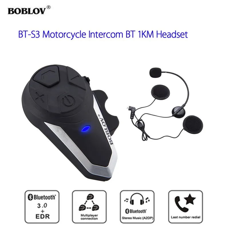 BOBLOV BT-S3 1000M Motorcycle Intercom BT Headset Bluetooth Helmet Intercom Intercomunicador Moto Interfones Headset FM MP3
BOBLOV BT-S3 1000M Motorcycle Intercom BT Headset Bluetooth Helmet Intercom Intercomunicador Moto Interfones Headset FM MP3