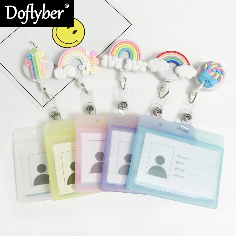 Cute Colorful Rainbow Cloud Retractable Badge Reel Student Nurse Exihibiton ID Name Card Badge Holder Office Supplies
Cute Colorful Rainbow Cloud Retractable Badge Reel Student Nurse Exihibiton ID Name Card Badge Holder Office Supplies