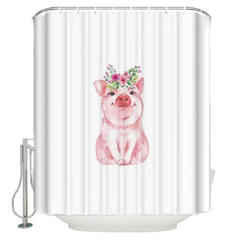 Spring Animal Cute Pig Flower Bathroom Shower Curtain Home Decoration Shower Curtain Bathroom Accessories
Spring Animal Cute Pig Flower Bathroom Shower Curtain Home Decoration Shower Curtain Bathroom Accessories