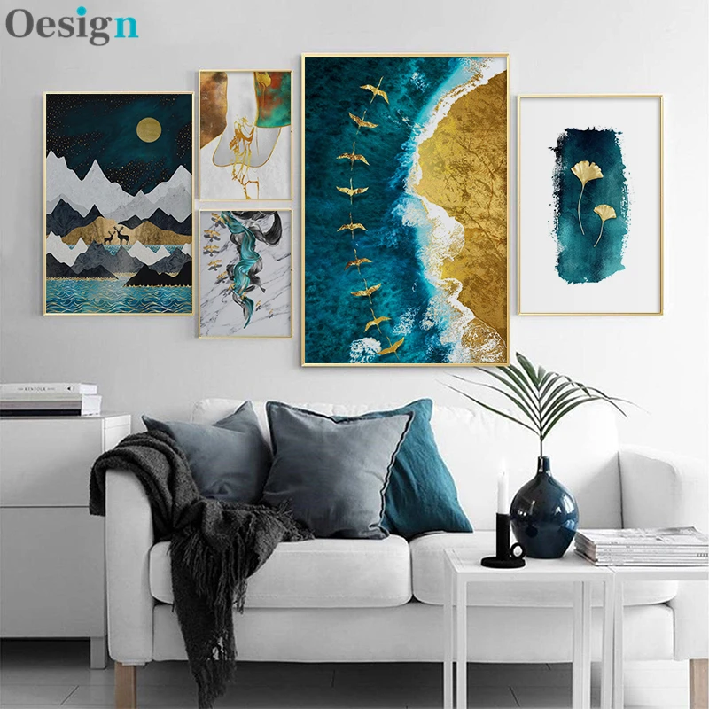 Gold Leaf and Mountain Abstract Wall Art Canvas Poster Print Nordic Decorative Picture Painting Modern Living Room Home Decor
Gold Leaf and Mountain Abstract Wall Art Canvas Poster Print Nordic Decorative Picture Painting Modern Living Room Home Decor