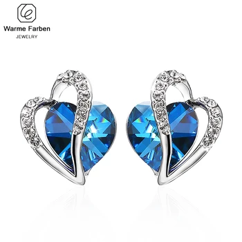Embellished with Crystal From Swarovski Wome Earrings Blue Heart Crystal Stud Earring Fine Jewelry 925 Sterling Sliver Earrings
Embellished with Crystal From Swarovski Wome Earrings Blue Heart Crystal Stud Earring Fine Jewelry 925 Sterling Sliver Earrings