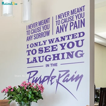 Purple Rain Prince Lyrics Wall Sticker New Art Classic WordDesign Decals Removable Home Decor Living Room YT3155
Purple Rain Prince Lyrics Wall Sticker New Art Classic WordDesign Decals Removable Home Decor Living Room YT3155