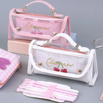 Strawberry Pencil Case Transparent Plastic Handle Pencil Bag Kawaii Stationery Tool Bag Pen Pouch Organizer Pen Holder Box Gift
Strawberry Pencil Case Transparent Plastic Handle Pencil Bag Kawaii Stationery Tool Bag Pen Pouch Organizer Pen Holder Box Gift