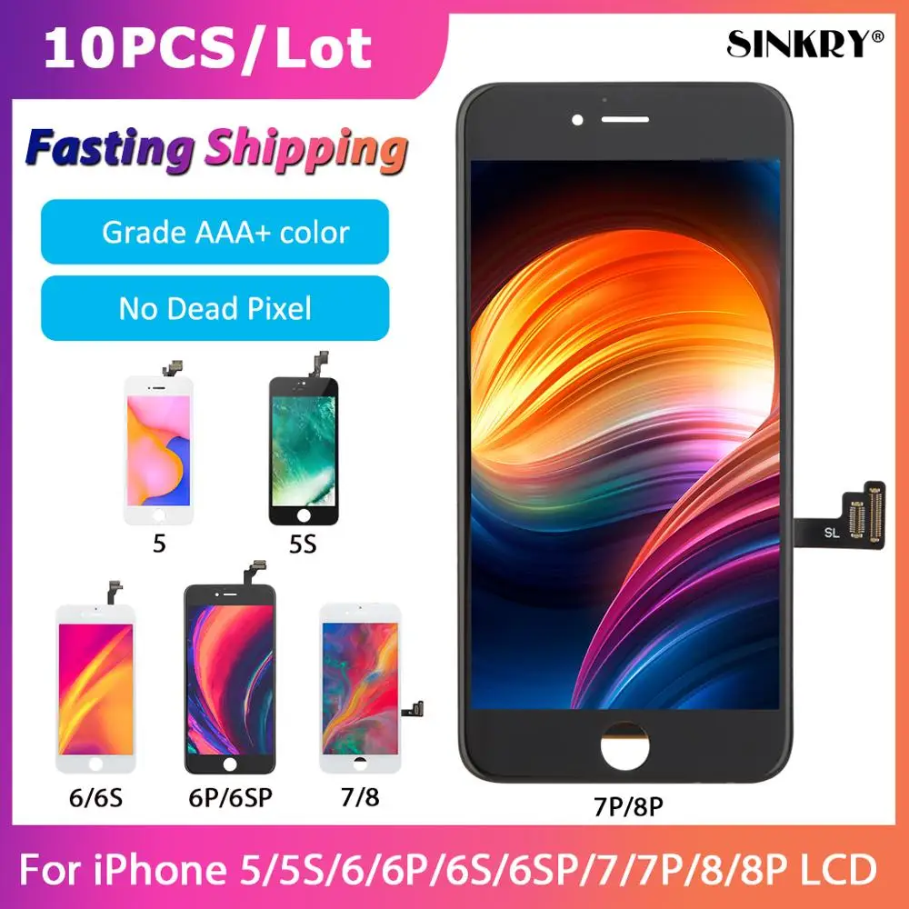 10 Piece Grade AAA Replacement Touch Screen Digitizer Assembly Display LCD For iPhone 5 5S 6 6S 7 8 Plus
10 Piece Grade AAA Replacement Touch Screen Digitizer Assembly Display LCD For iPhone 5 5S 6 6S 7 8 Plus