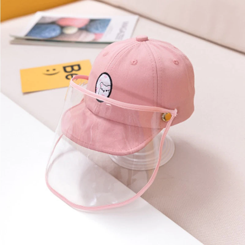 

JULY'S SONG3-12 Months Baby Protection Hat Anti-fog Adjustable Windproof Caps Unisex Cartoon Printed Prevent Droplets Caps