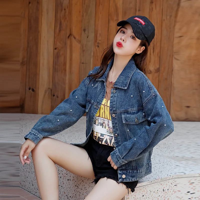 Jeans Coat Women's Loose-Fit Korean-style Early Autumn 2019 New Style Shorts Fashion Western Style Versatile Casual Tops Autumn
Jeans Coat Women's Loose-Fit Korean-style Early Autumn 2019 New Style Shorts Fashion Western Style Versatile Casual Tops Autumn
